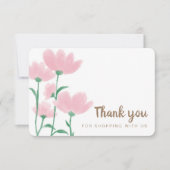 Waterverf Roze ventilator Hartelijk dank Bedankkaart (Voorkant)