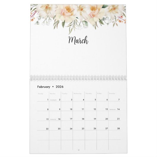 Waterverf Roze ventilator Kalender (Feb 2026)