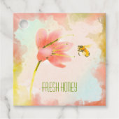 Waterverf Roze ventilator met bijencadeautjes Labe Bedankjes Labels (Voorkant)