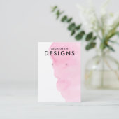Waterverf Roze verouderde Display Kaart Visitekaartje (Staand voorkant)