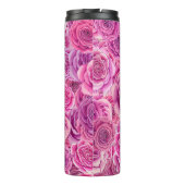Waterverf Roze Violet Rozen Floral Patroon Thermosbeker (Achterkant)