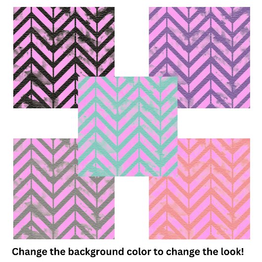 Waterverf roze visgraatpatroon tegeltje