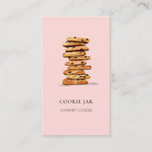Waterverf roze visitekaartje voor cookie bakkerij