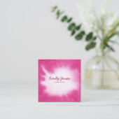 Waterverf roze visitekaartjes (Staand voorkant)