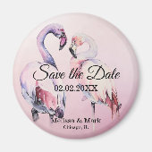 Waterverf roze vlamingos sparen de Magnet van de D (Voorkant)