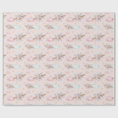 Waterverf Roze Vliegtuig Cadeaupapier (Vlak)