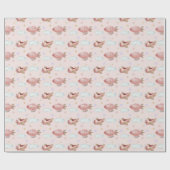 Waterverf Roze Vliegtuig Cadeaupapier (Vlak)