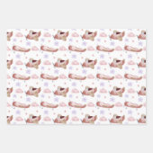 Waterverf Roze Vliegtuig Inpakpapier Vel (Voorkant)