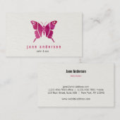 Waterverf roze vlinder visitekaartje (Voorkant / Achterkant)