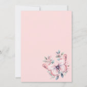 Waterverf Roze Vlinders 1e Verjaardag Vlinder Kaart (Achterkant)