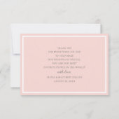 Waterverf roze volken. Garden florale bruiloft Bedankkaart (Achterkant)