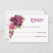 Waterverf roze volken Rustic Wedding RSVP Kaart (Voorkant)