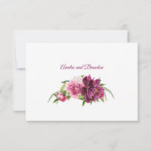 Waterverf roze volken Rustic Wedding RSVP Kaart (Achterkant)