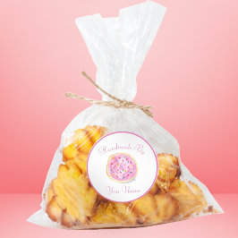 Waterverf roze voorgevormde suikerkoekjesuitwissel ronde sticker