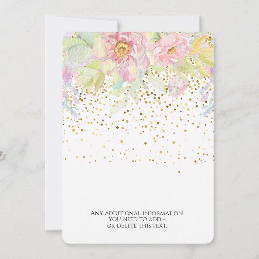 Waterverf Roze Vrijgezellenfeest Kaart (Achterkant)