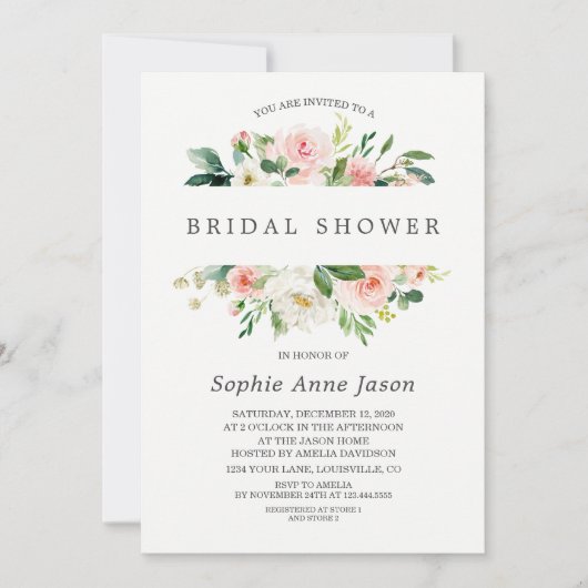 Waterverf Roze Vrijgezellenfeest Lijst Kaart (Voorkant)