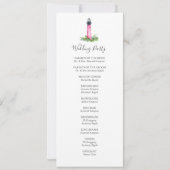 Waterverf Roze Vuurtoren Trouwprogramma Kaart (Achterkant)