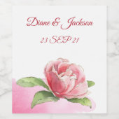 Waterverf Roze waslabel Wijn Etiket (Enkel label)