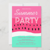 Waterverf roze watermeloen zomerfeest kaart (Voorkant)