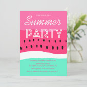 Waterverf roze watermeloen zomerfeest kaart (Staand voorkant)