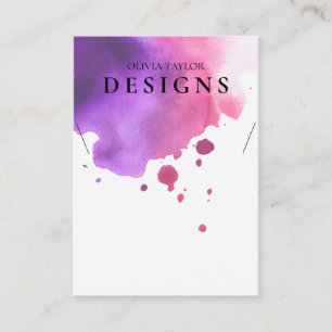 Waterverf Roze Waterverf Ketting Display Card Visitekaartje