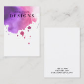 Waterverf Roze Waterverf Ketting Display Kaart Visitekaartje (Voorkant / Achterkant)