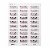Waterverf Roze White Peony Flowers Return Address Etiket (Full Sheet)
