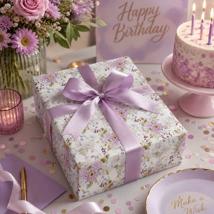 Waterverf Roze Wilde Bloem Bloemmotief Cadeaupapier