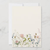Waterverf Roze wilde bloemen Ivory Wedding Kaart (Achterkant)