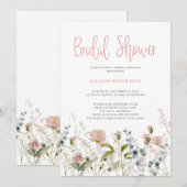 Waterverf Roze wilde bloemen Vrijgezellenfeest Kaart (Voorkant / Achterkant)