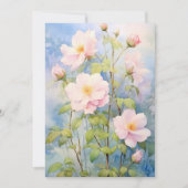 Waterverf roze wilde Rozen ingesteld tegen een bla Feestdagenkaart (Voorkant)