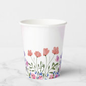 Waterverf Roze Wildflower Spring Favors Papieren Bekers (Rechts)