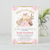 Waterverf Roze Winter Cakes & Cookies Baby shower Kaart (Staand voorkant)