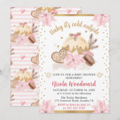 Waterverf Roze Winter Cakes & Cookies Baby shower Kaart (Voorkant / Achterkant)