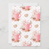 Waterverf Roze Winterkoekjes en cacaoBaby shower Bedankkaart (Achterkant)