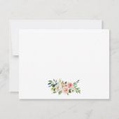 Waterverf Roze Wit Bloemen gepersonaliseerd Notitiekaartje (Achterkant)