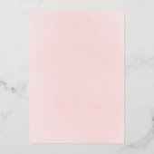 waterverf roze wit gouden kruis Doop Folie Uitnodiging (Achterkant)