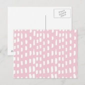 Waterverf roze wit penseelpatroon briefkaart (Voorkant / Achterkant)