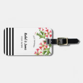 Waterverf Roze Wit Petunias Bloemen Illustratie Bagagelabel (Voorkant horizontaal)