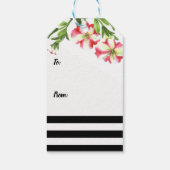 Waterverf Roze Wit Petunias Bloemen Verjaardag Cadeaulabel (Achterkant)