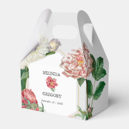 Waterverf Roze Wit Pioenrozen Bloemen Bruiloft Bedankdoosjes