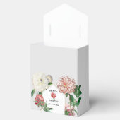 Waterverf Roze Wit Pioenrozen Bloemen Bruiloft Bedankdoosjes (Geopend)