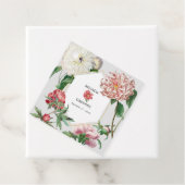 Waterverf Roze Wit Pioenrozen Bloemen Bruiloft Bedankjes Labels (In situ)