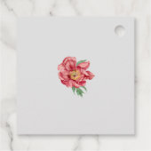 Waterverf Roze Wit Pioenrozen Bloemen Bruiloft Bedankjes Labels (Achterkant)