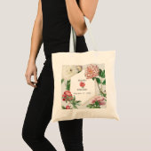 Waterverf Roze Wit Pioenrozen Bloemen Bruiloft Tote Bag (Voorkant (product))
