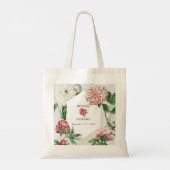Waterverf Roze Wit Pioenrozen Bloemen Bruiloft Tote Bag (Achterkant)