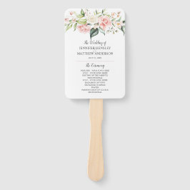 Waterverf Roze Wit Rozen Eucalyptus Groen Handwaaier