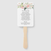 Waterverf Roze Wit Rozen Eucalyptus Groen Handwaaier (Achterkant)