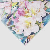 Waterverf roze witte azaleatbloem tissuepapier (Detail)