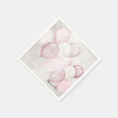 Waterverf roze witte ballonnen partij servet (Hoek)